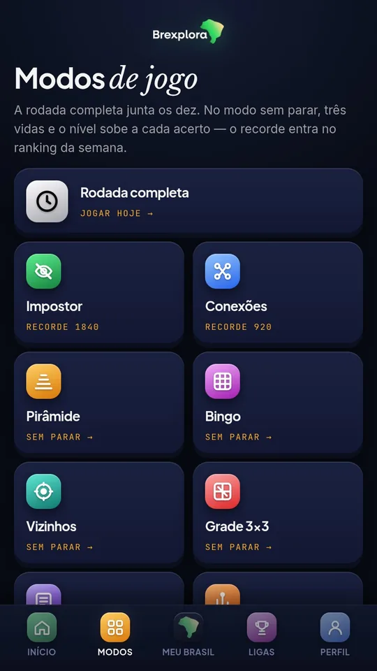 Os modos de jogo